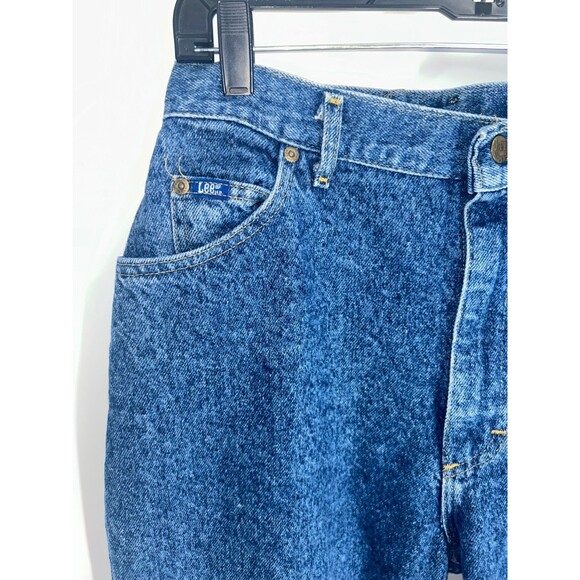 Women's 90's Vintage Lee High Rise Medium Wash Tapered Leg Jeans Size 16 Med - Picture 4 of 7